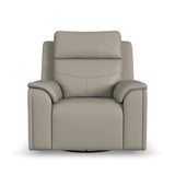 Vernon Power Swivel Gliding Recliner With Power Headrest, Lumbar, Heat & Massage - Dove Gray | Flexsteel