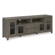 Cosmopolitan 72 inch Wide Solid Wood TV Stand in Farmhouse Grey For TVs up to 80 inches - sold by Home Elegance USA