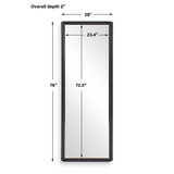 Stenton Tall Wooden Mirror - Black by Uttermost - View 7