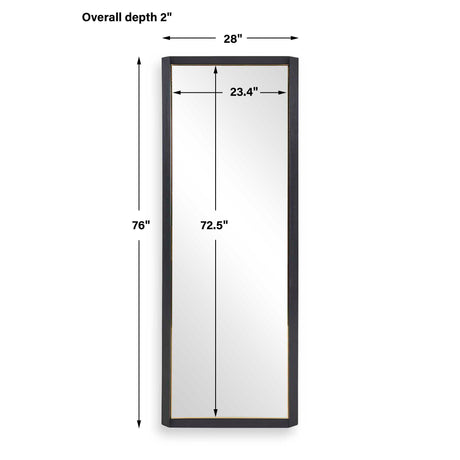 Stenton Tall Wooden Mirror - Black by Uttermost - View 7