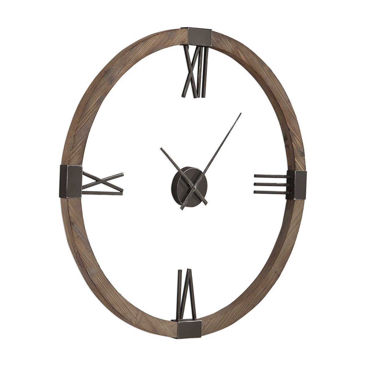 Marcelo Modern Wall Clock - Light Brown / Dark Gray by Uttermost - View 3