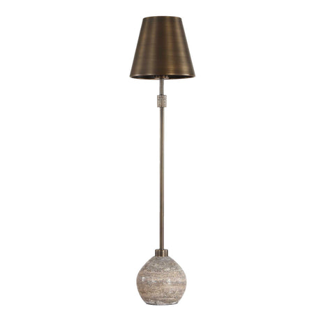 Jaycee Dark Travertine Buffet Lamp Brass / Gold / Gray - Bronze / Gray by Uttermost - View 4