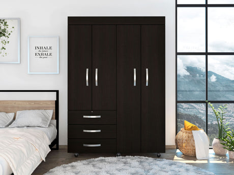 Mobile Armoire Velvet, Bedroom, Black - sold by Home Elegance USA