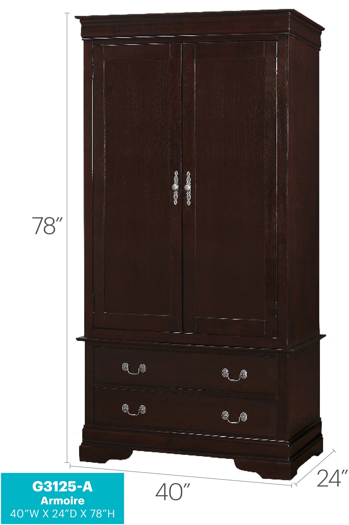 Elegant Cappuccino Storage Armoire - sold by Home Elegance USA