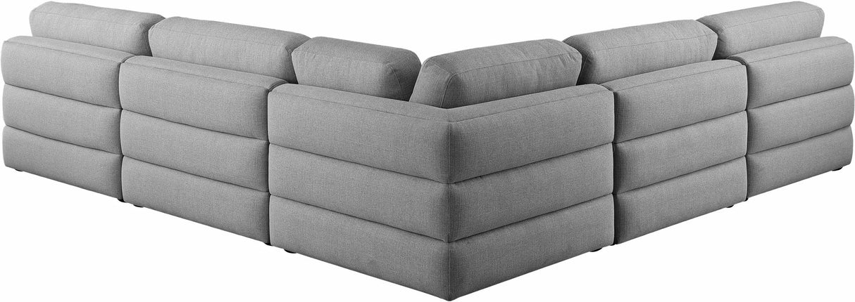 Beckham - Modular Sectional 5 Piece - Gray - Fabric - Modern & Contemporary | Home Elegance USA