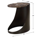 Welling Modern Metal Side Table - Black / Dark Brown by Uttermost - View 10