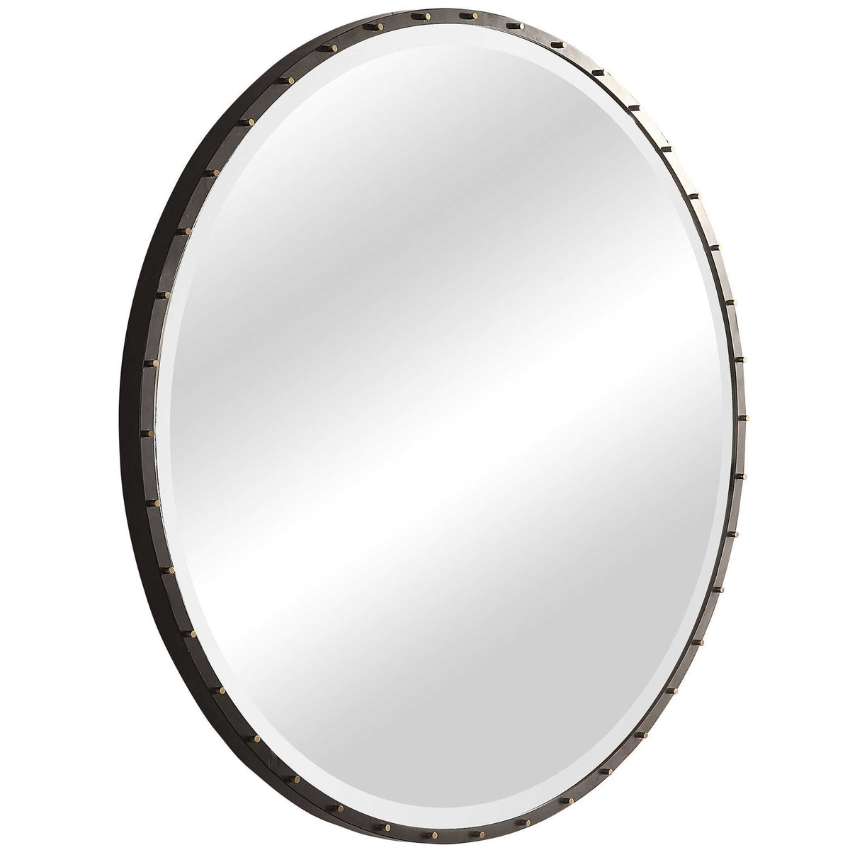 Benedo Round Mirror - Black by Uttermost - View 3