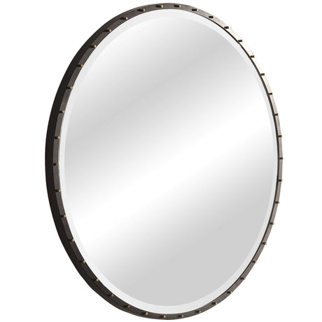 Benedo Round Mirror - Black by Uttermost - View 3
