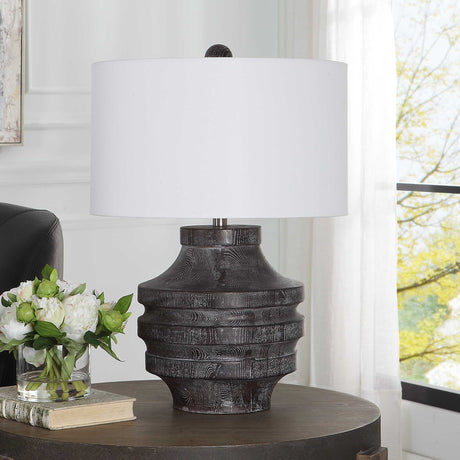 Timber Table Lamp - Dark Gray by Uttermost - View 3