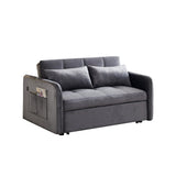 55.5" Twins Pull Out Sofa Bed Grey Velvet - W1097104077 - image - 10