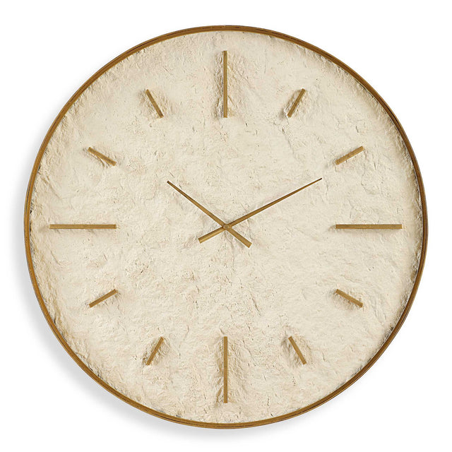 Stone Serenity Wall Clock - Light Brown by Uttermost - View 1
