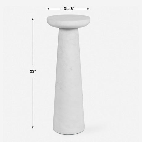 Lirra Marble Drink Table - White by Uttermost - View 5