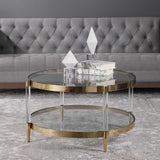 Kellen Glass Coffee Table - Gold by Uttermost - View 2