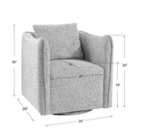 Corben Swivel Chair - Gray by Uttermost - View 9