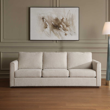 Lorien Boucle Sofa Cream - White by Uttermost - View 4
