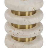 Adames Travertine Drink Table Brass / White - Gold / White by Uttermost - View 5