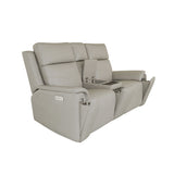 Vernon Power Reclining Loveseat With Console, Power Headrests, Lumbar, Heat & Massage - Dove Gray | Flexsteel
