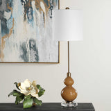 Sienna Glass Buffet Lamp Caramel - Light Brown by Uttermost - View 3