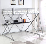 Full Workstation Loft Bed - Hyde Full Workstation Loft Bed Silver