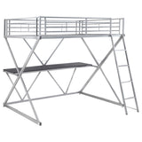 Full Workstation Loft Bed - Hyde Full Workstation Loft Bed Silver