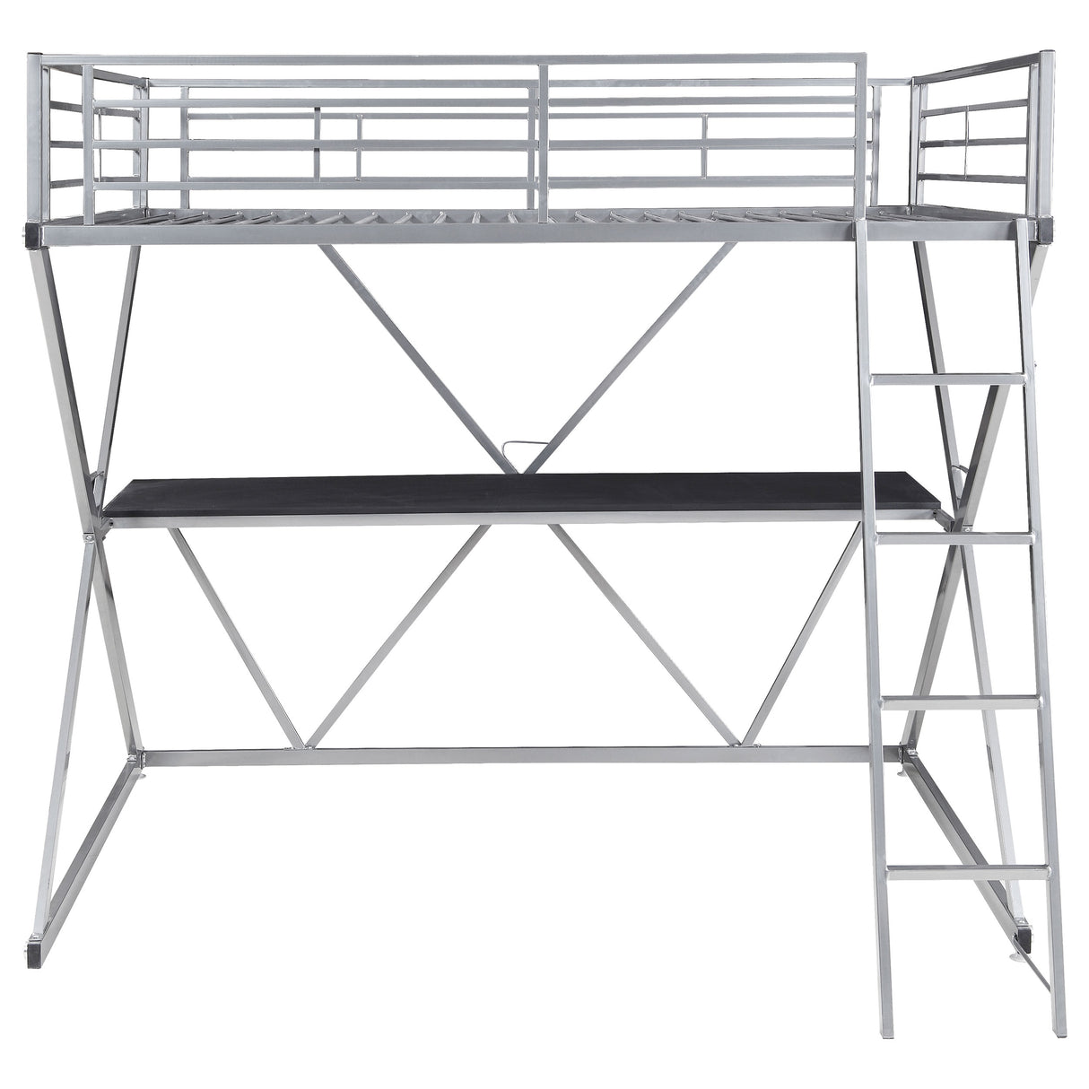 Full Workstation Loft Bed - Hyde Full Workstation Loft Bed Silver