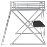 Full Workstation Loft Bed - Hyde Full Workstation Loft Bed Silver