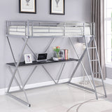 Twin Workstation Loft Bed - Hyde Twin Workstation Loft Bed Silver