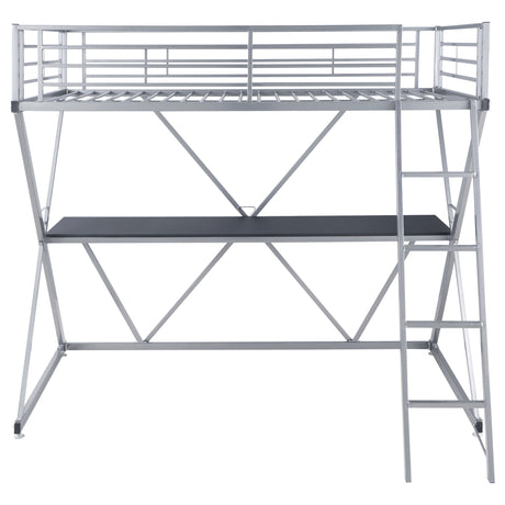 Twin Workstation Loft Bed - Hyde Twin Workstation Loft Bed Silver