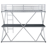 Twin Workstation Loft Bed - Hyde Twin Workstation Loft Bed Silver