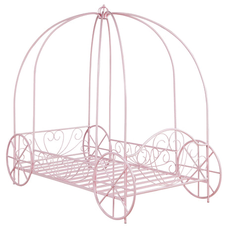 Twin Canopy Bed - Massi Metal Twin Canopy Bed Powder Pink