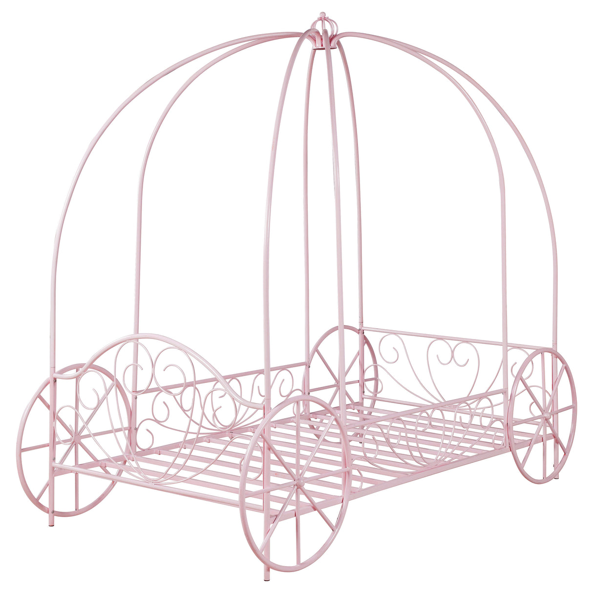 Twin Canopy Bed - Massi Metal Twin Canopy Bed Powder Pink