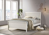 Full Bed - Selena Wood Full Panel Bed Cream White