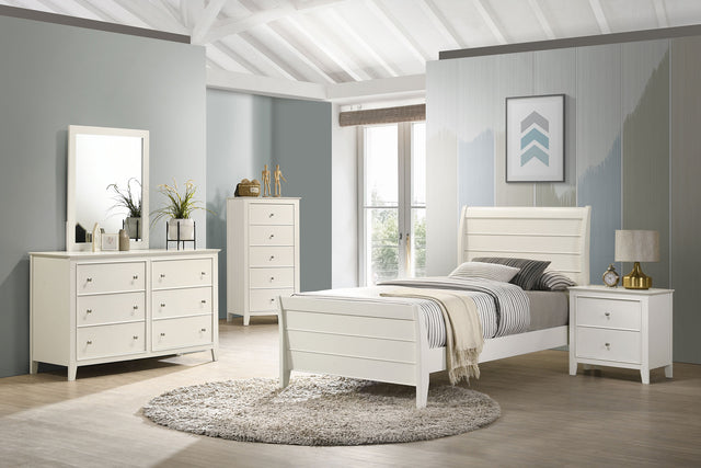 Twin Bed 5 Pc Set - Selena 5-piece Twin Bedroom Set Cream White