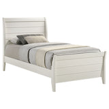 Twin Bed - Selena Wood Twin Panel Bed Cream White