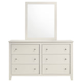 Dresser With Mirror - Selena 6-drawer Dresser with Mirror Cream White