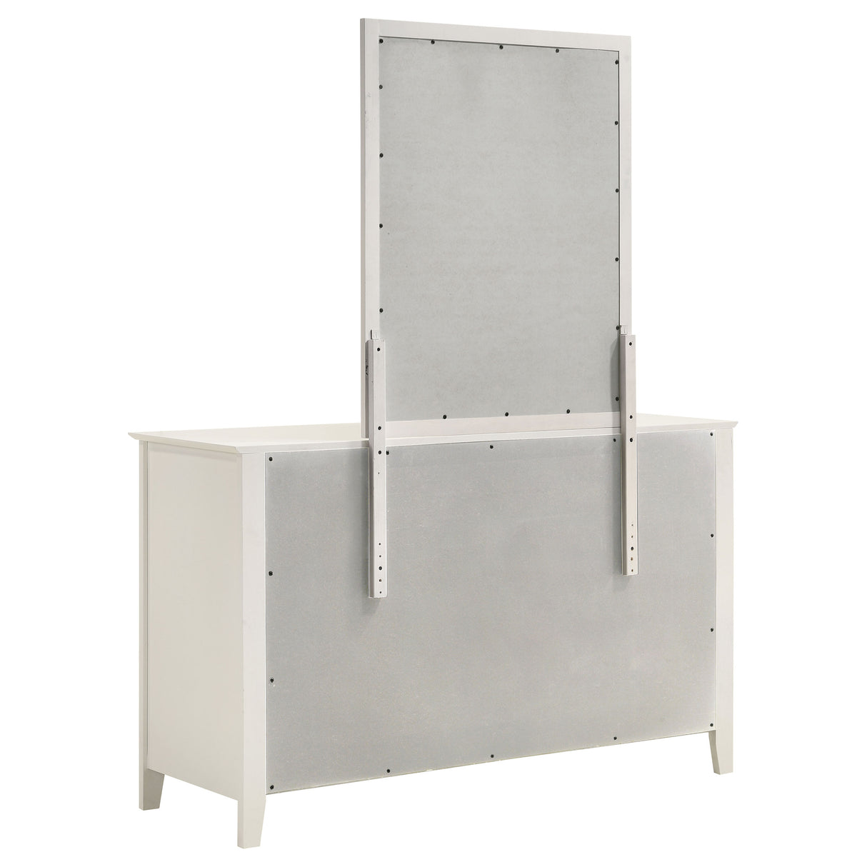 Dresser With Mirror - Selena 6-drawer Dresser with Mirror Cream White