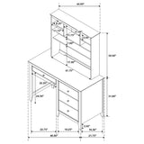 Computer Desk W/ Hutch - Selena 4-drawer Computer Desk with Hutch Buttermilk