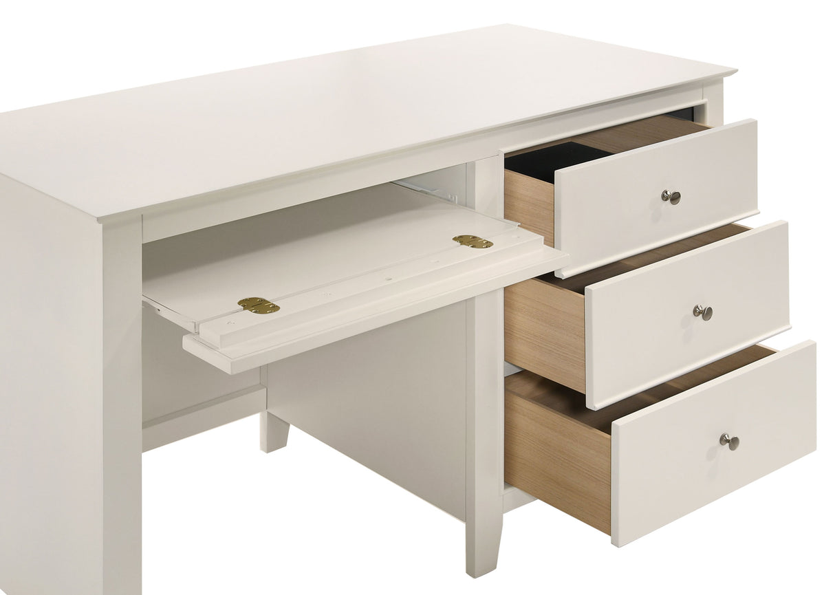 Computer Desk - Selena 3-drawer Computer Desk Storage Cream White