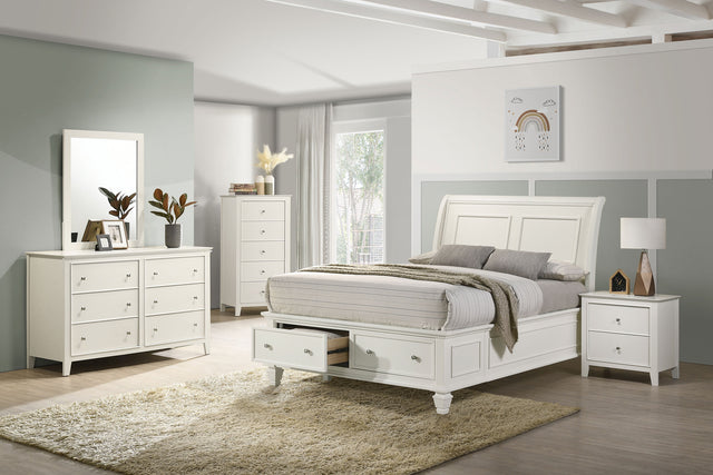 Full Bed 5 Pc Set - Selena 5-piece Full Bedroom Set Cream White