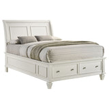Full Storage Bed - Selena Wood Full Storage Panel Bed Cream White