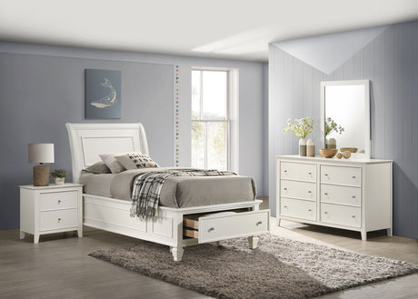 Twin Bed 4 Pc Set - Selena 4-piece Twin Bedroom Set Cream White