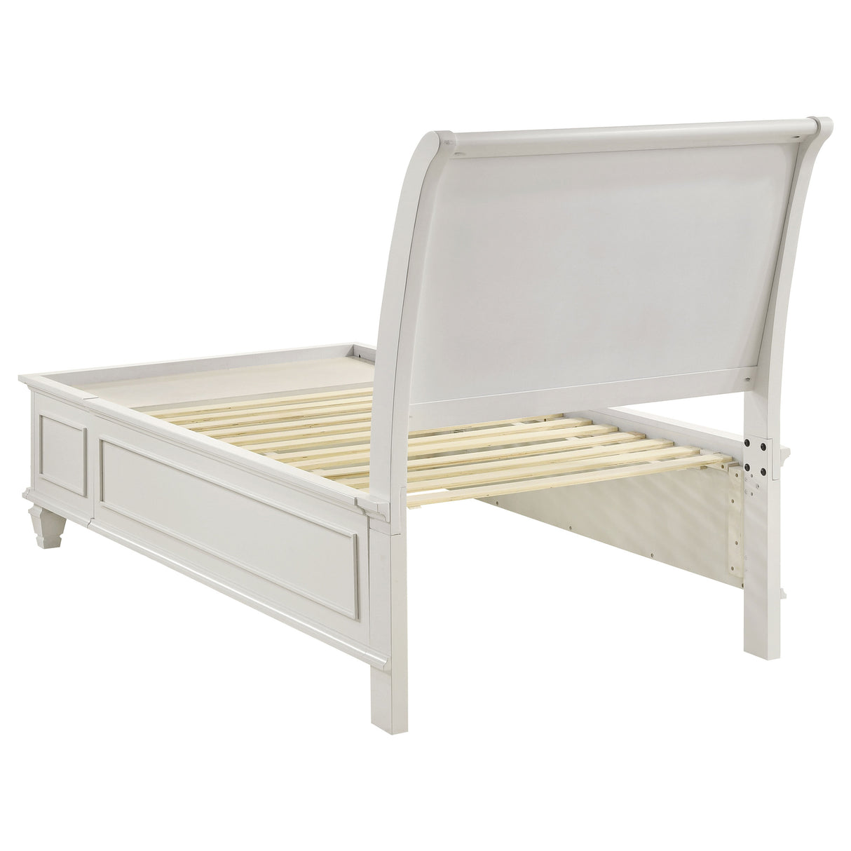 Twin Storage Bed - Selena Wood Twin Storage Panel Bed Cream White