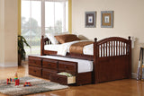 Captain'S Bed W/ Trundle - Norwood Twin Captain's Bed with Trundle and Drawers Chestnut