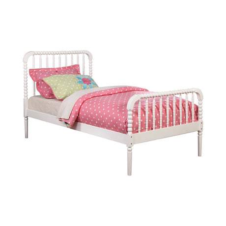 Twin Bed - Jones Wood Twin Open Frame Bed White