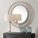 Denali Textured Glass Round Mirror - Silver by Uttermost - View 3