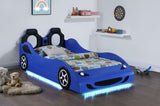 Twin Bed - Cruiser Wood Twin LED Car Bed Blue