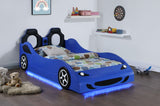 Twin Bed - Cruiser Wood Twin LED Car Bed Blue