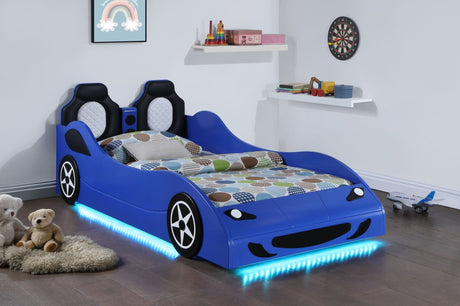 Cruiser Wood Twin LED Car Bed Blue | Coaster - 400478 - Home Elegance USA - 4