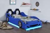 Twin Bed - Cruiser Wood Twin LED Car Bed Blue