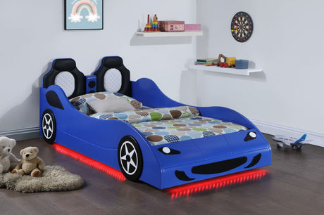 Cruiser Wood Twin LED Car Bed Blue | Coaster - 400478 - Home Elegance USA - 1